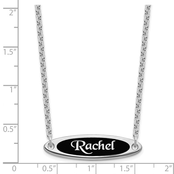 Casted High Polished Antiqued or Sandblast Nameplate Necklace