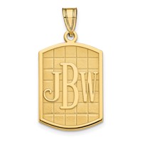 Sterling Silver Gold-plated Brushed Monogram Pendant view 1