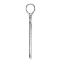 Sterling Silver Rhodium-plated Brushed Monogram Pendant view 2