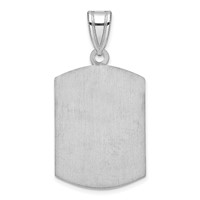 Sterling Silver Rhodium-plated Brushed Monogram Pendant view 4
