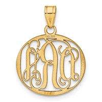Sterling Silver Gold-plated Small Round Monogram Pendant view 4