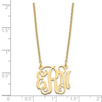 Sterling Silver Gold-plated Small Monogram Necklace view 3