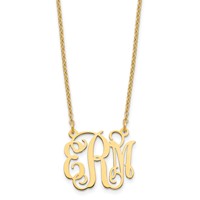 Sterling Silver Gold-plated Small Monogram Necklace view 1