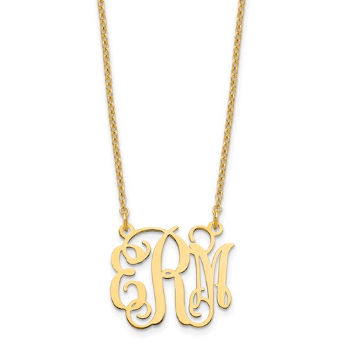 Sterling Silver Gold-plated Small Monogram Necklace