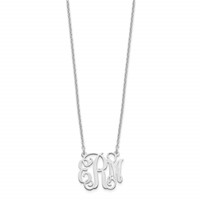Sterling Silver Rhodium-plated Small Monogram Necklace view 2