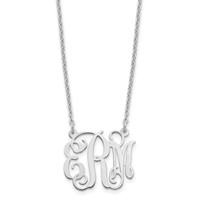 Sterling Silver Rhodium-plated Small Monogram Necklace view 1
