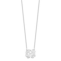 14K White Gold Small Monogram Necklace view 2