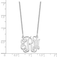 14K White Gold Small Monogram Necklace view 3