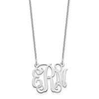 14K White Gold Small Monogram Necklace view 1