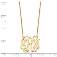 14K Yellow Gold Small Monogram Necklace view 3