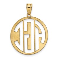 Sterling Silver Gold-plated Round Cut-out Monogram Pendant view 4