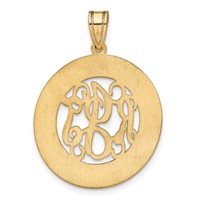 Sterling Silver Gold-plated Round Family Monogram Pendant view 4