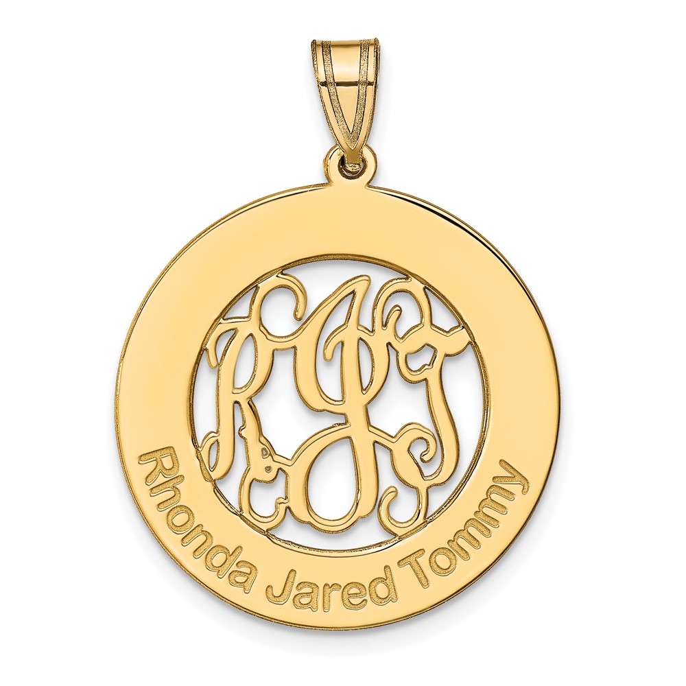 Sterling Silver/Gold-plated Polished Family Monogram Pendant