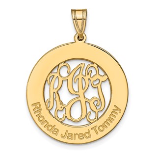 Laser High Polished Monogram & Letters Pendant