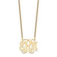 Sterling Silver Gold-plated Medium Monogram Necklace view 2