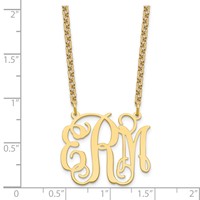 Sterling Silver Gold-plated Medium Monogram Necklace view 3