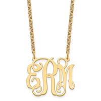 Sterling Silver Gold-plated Medium Monogram Necklace view 1