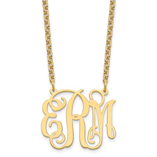 Sterling Silver Gold-plated Medium Monogram Necklace