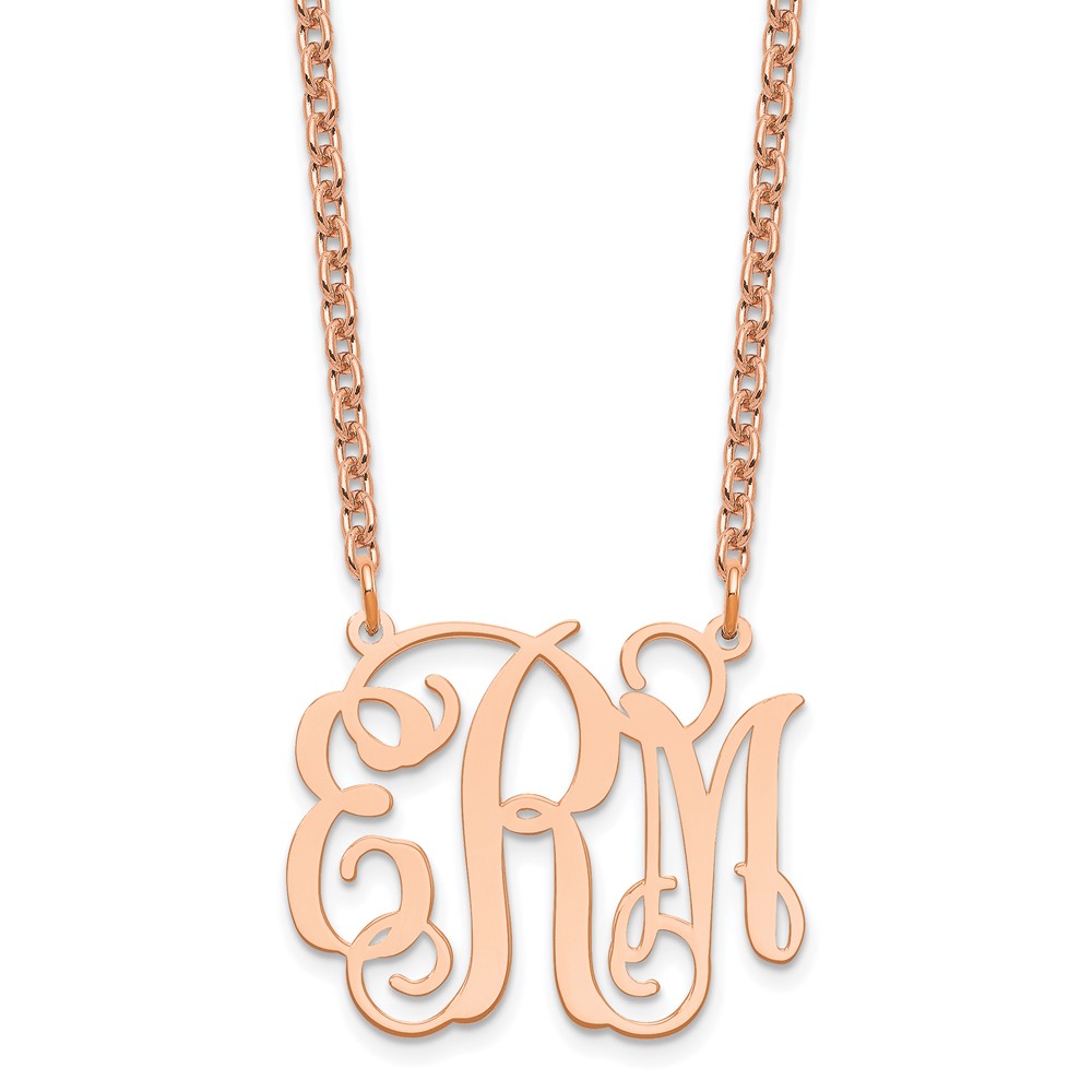 Sterling Silver/Rose-plated Monogram Necklace