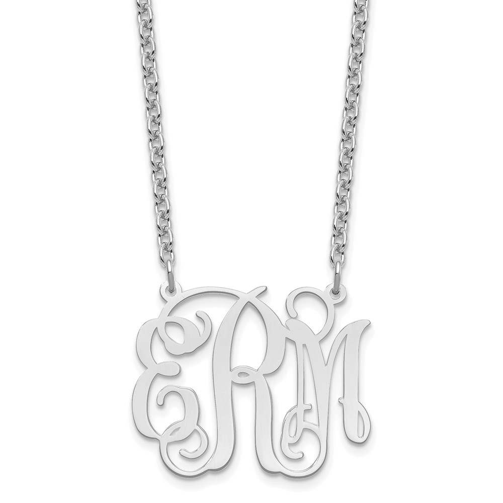 Sterling Silver/Rhodium-plated Monogram Necklace