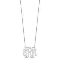 14K White Gold Medium Monogram Necklace view 2