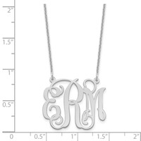 10K White Gold Medium Monogram Necklace view 2