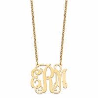 Sterling Silver Gold-plated Large Monogram Necklace view 2