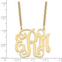 Sterling Silver Gold-plated Large Monogram Necklace view 3