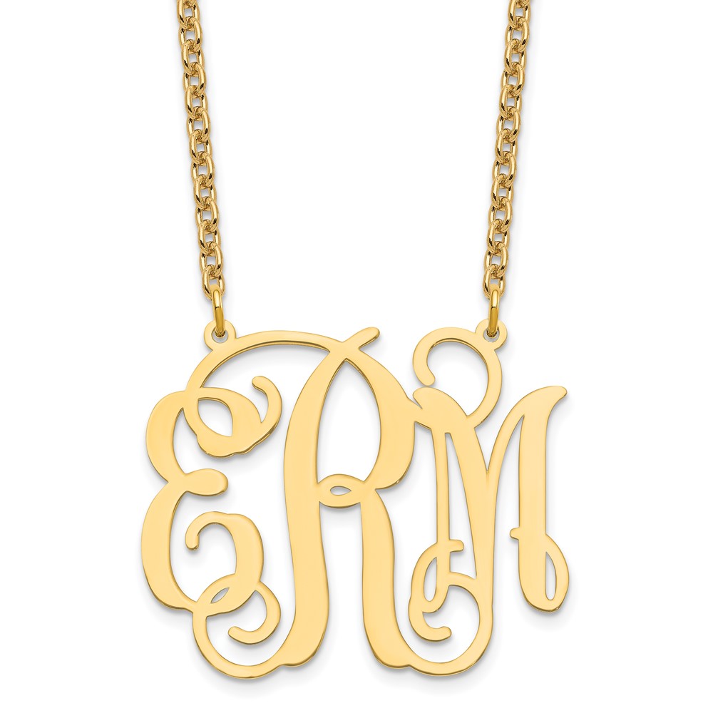 Sterling silver/Gold-plated Polished Monogram Necklace