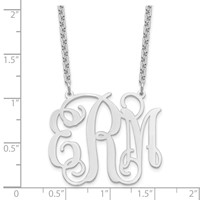 Sterling Silver Rhodium-plated Large Monogram Necklace view 3