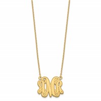 Sterling Silver Gold-plated Etched Monogram Necklace view 2