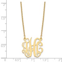 Sterling Silver Gold-plated Small Monogram Necklace view 3