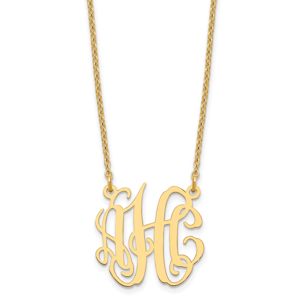 Sterling Silver/Gold-plated Extra Small Polished Monogram Necklace