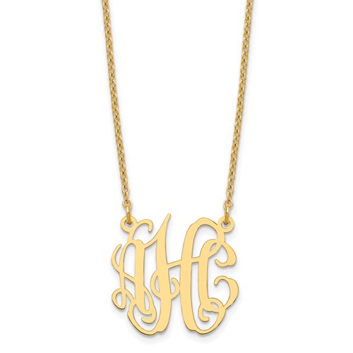 Sterling Silver Gold-plated Small Monogram Necklace