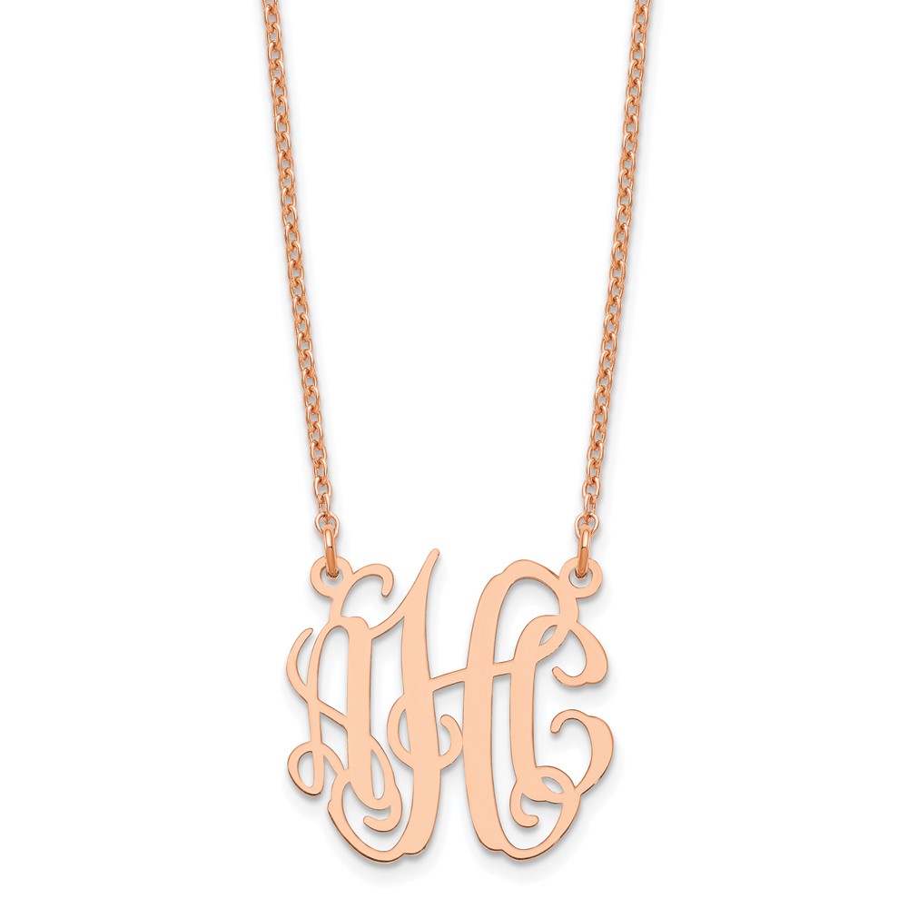 Sterling Silver/Rose-plated Extra Small Monogram Necklace