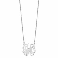 Sterling Silver Rhodium-plated Small Monogram Necklace view 2