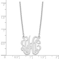 Sterling Silver Rhodium-plated Small Monogram Necklace view 3