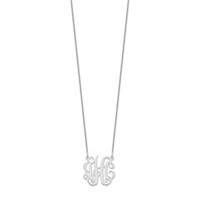 14K White Gold Small Monogram Necklace view 2