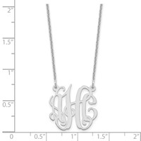 14K White Gold Small Monogram Necklace view 3