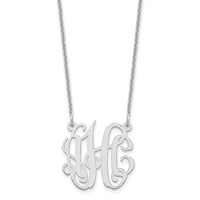 14K White Gold Small Monogram Necklace view 1