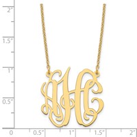 Sterling Silver Gold-plated Small Monogram Necklace view 3