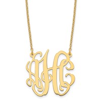 Sterling Silver Gold-plated Small Monogram Necklace view 1