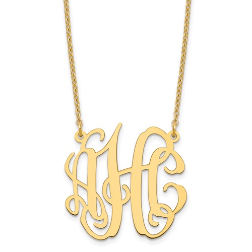 Sterling Silver Gold-plated Small Monogram Necklace