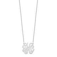 Sterling Silver Rhodium-plated Small Monogram Necklace view 2