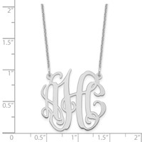 Sterling Silver Rhodium-plated Small Monogram Necklace view 3