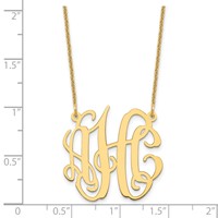 14K Yellow Gold Small Monogram Necklace view 3