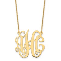 14K Yellow Gold Small Monogram Necklace view 1