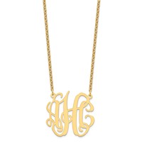 Sterling Silver Gold-plated Medium Monogram Necklace view 2
