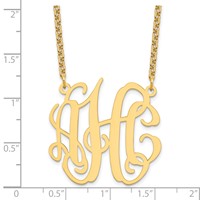 Sterling Silver Gold-plated Medium Monogram Necklace view 3