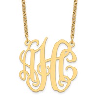 Sterling Silver Gold-plated Medium Monogram Necklace view 1